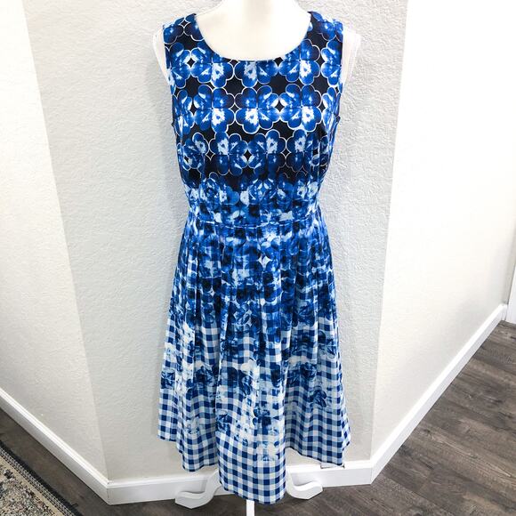 Talbots Fit and Flare Blue Dress - Picture 3 of 13